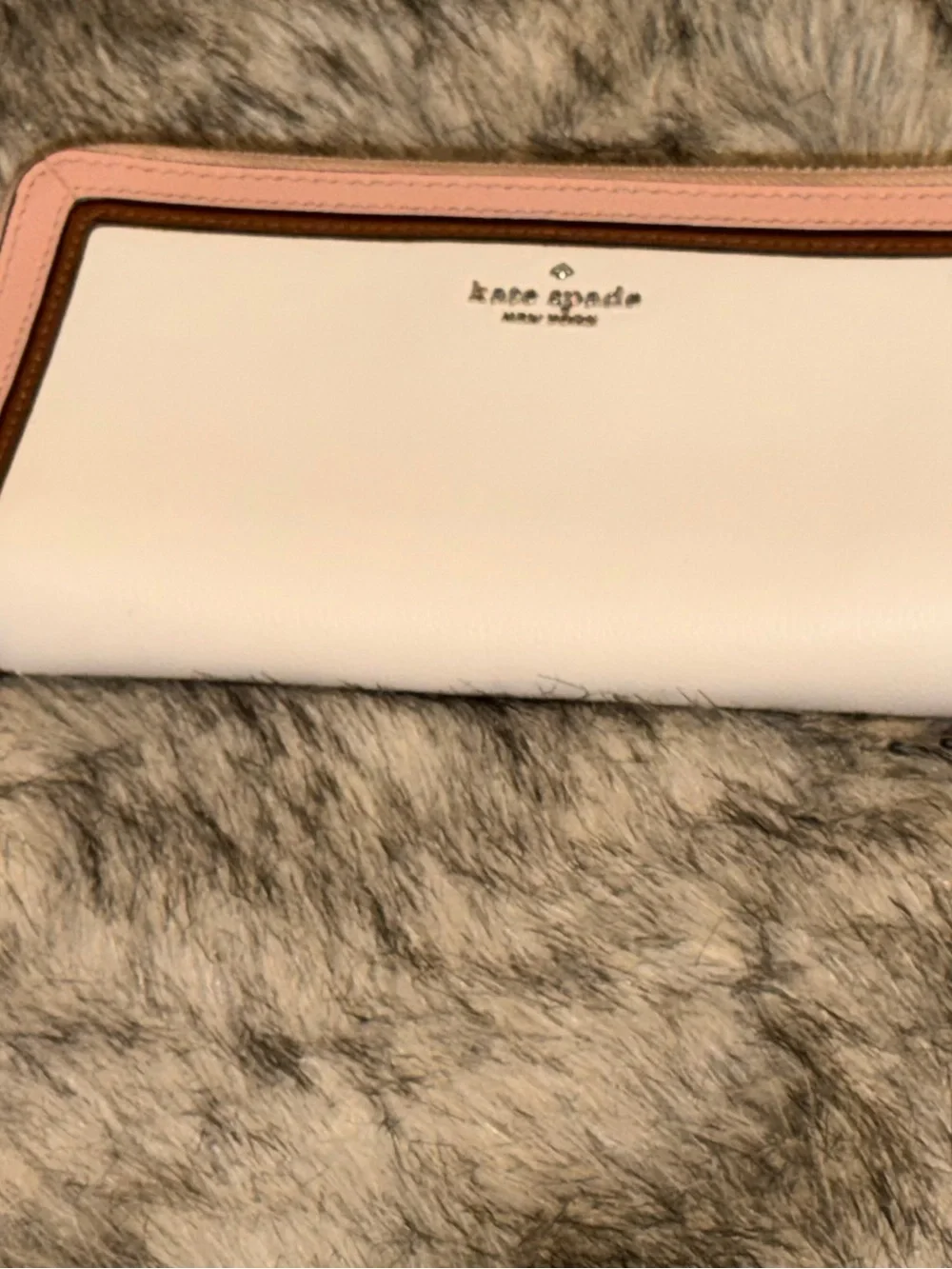 kate spade Pink and Cream Zip Around Wallet